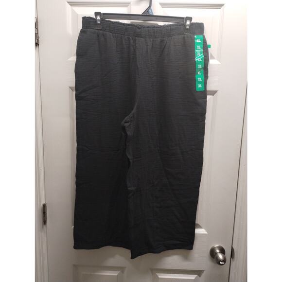 Jessica Simpson NWT Size XL Black Cropped Gauze Pull-On Elastic Waist Pants - Picture 2 of 8
